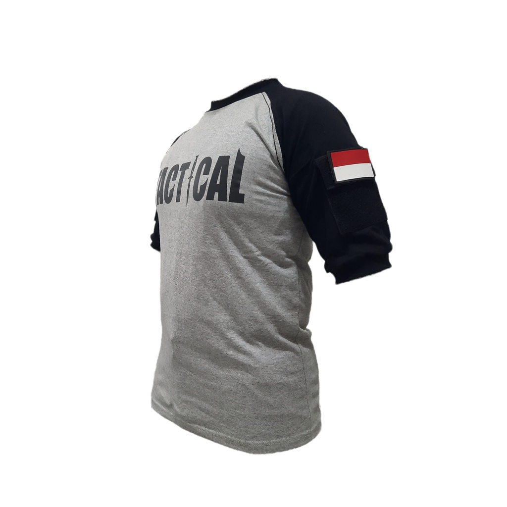 Kaos Tactical,Blackhawk Abu Misty Kombinasi HitamKatun Combed