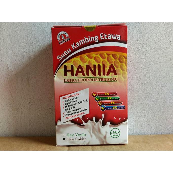 

Susu Kambing Etawa Extra Propolis Trigona Haniia - Rasa Coklat
