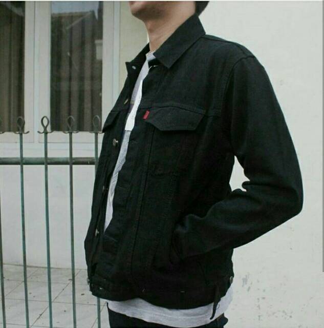 Jaket Jeans Hitam Unisex Premium Quality