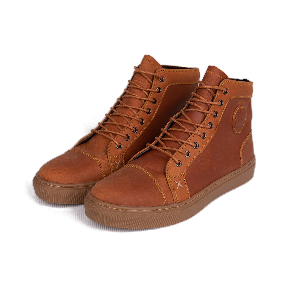 Sepatu Sneakers Boots Pria Kulit asli Exos series Tan CH - walkers