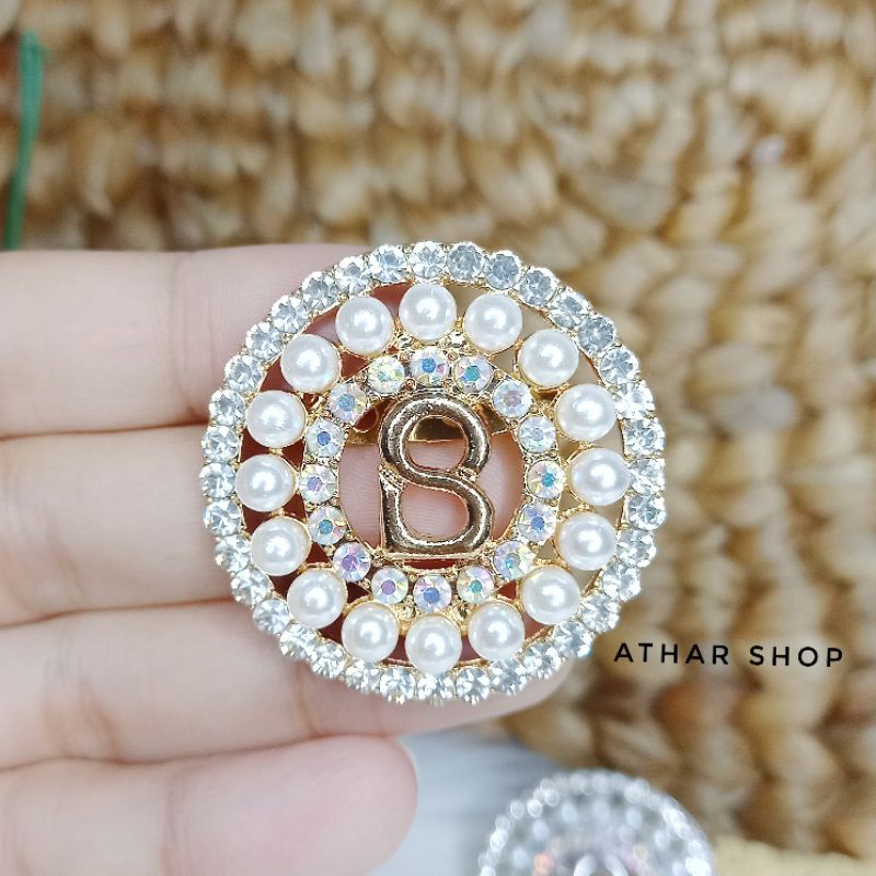 Bros B,bross button,pin Bros buttonscarves-B bulat mut gold