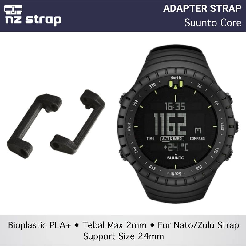 Adapter Tali Jam Suunto Core All Black Ukuran 24mm Nato Zulu Strap