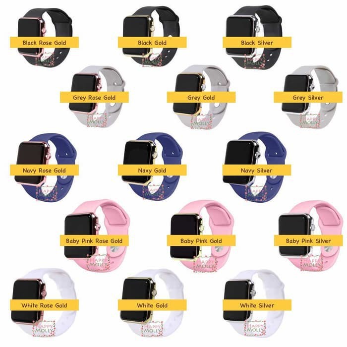 LED Watch - JAM TANGAN APPLE WATCH IPHONE FASHION STRAP RUBBER LED PRIA DAN WANITA / JF034