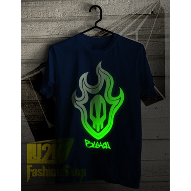 KAOS BLEACH SKULL LOGO GLOW IN THE DARK TENGKORAK ANIME KOMIK L2K 358