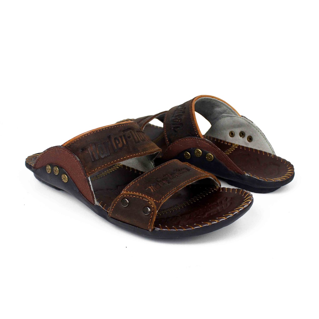 Sandal Pria Kulit Asli Model Selop Casual Harley Davidson High Adventure SLOP HT