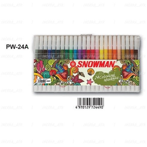 

SPIDOL SNOWMAN 24 Set WARNA WARNI PASTEL PW-24A MARKER PW 24A MURAH AWET GROSIR ATK ECERAN SEKOLAH