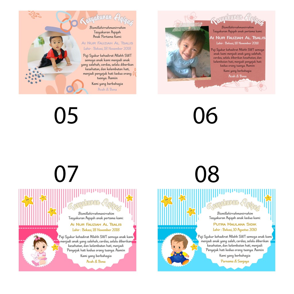 minimal pesan 30pcs stiker tasyakuran, sticker aqiqah, label aqiqah, label tasyakuran, kartu aqiqah