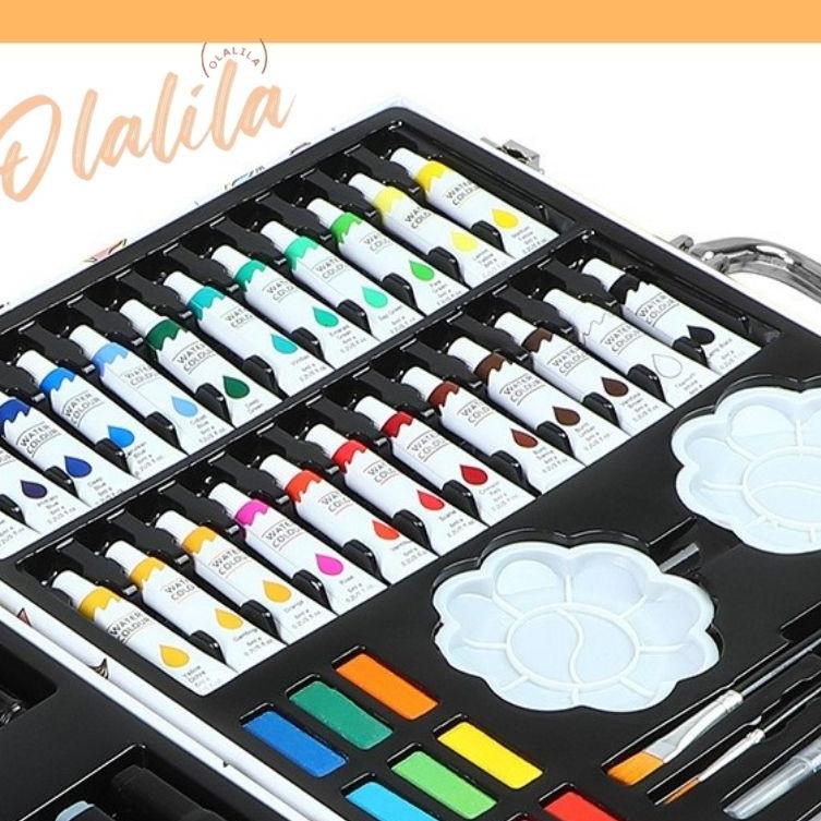 

jlqm Crayon Set Koper Premium Lengkap Komplit Besar Mewah 145 pcs New Model crayon souvenir hadiah ulang tahun lebaran Original Product