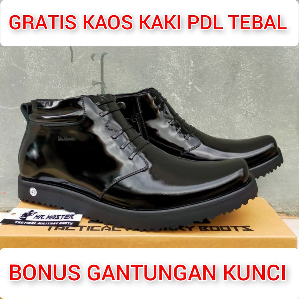 SEPATU PDH KULIT SAPI ASLI KILAP MERK MR MASTER SEPATU PDH DINAS KANTOR TNI POLRI SECURITY SATPAM