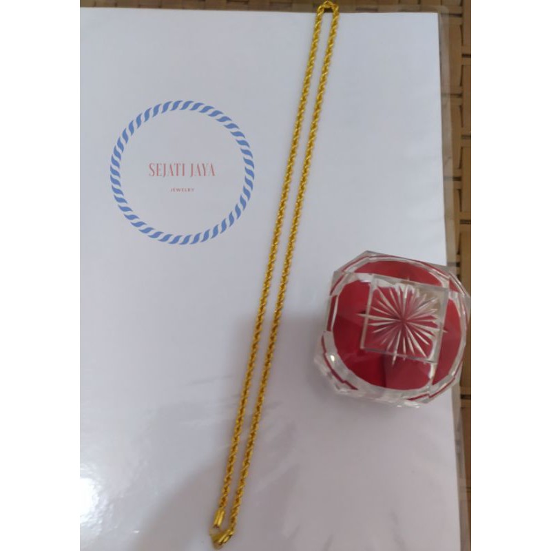 Kalung tambang garis " emas kadar 375