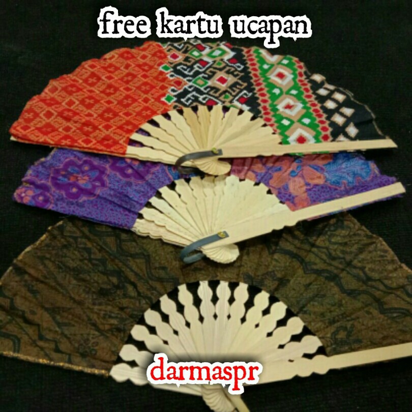 Souvenir Pernikahan Kipas Batik Jumbo Kemas Plastik +SABLON NAMA DAN FREE KARTU UCAPAN