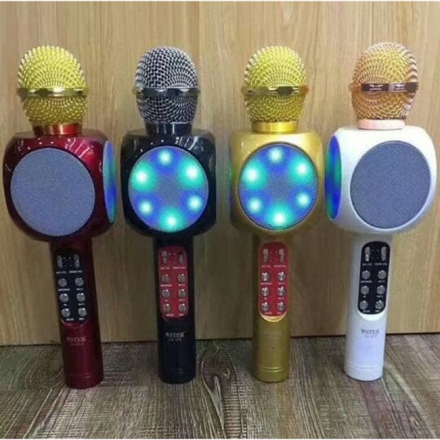 Microphone Wireless Bluetooth WS 1816 LED Karaoke Smule