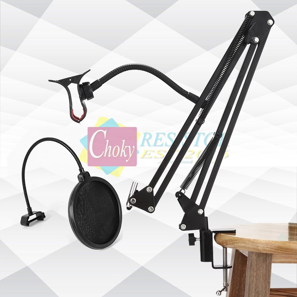 Paket Lengkap Full Set Microphone Condenser BM8000 dan Soundcard V8Plus FREE HEADPHONE Holdephone-3