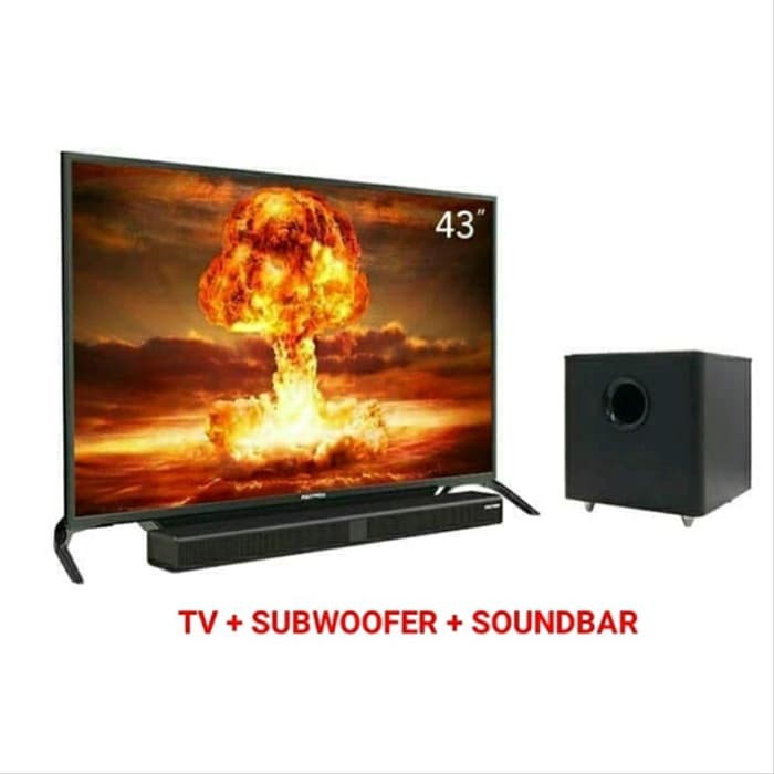 POLYTRON PLD 43 BS 1553 + SWF 0150 CINEMAX  SOUNDBAR / TV LED 43 IN USB MOVIE / PLD43BS1553