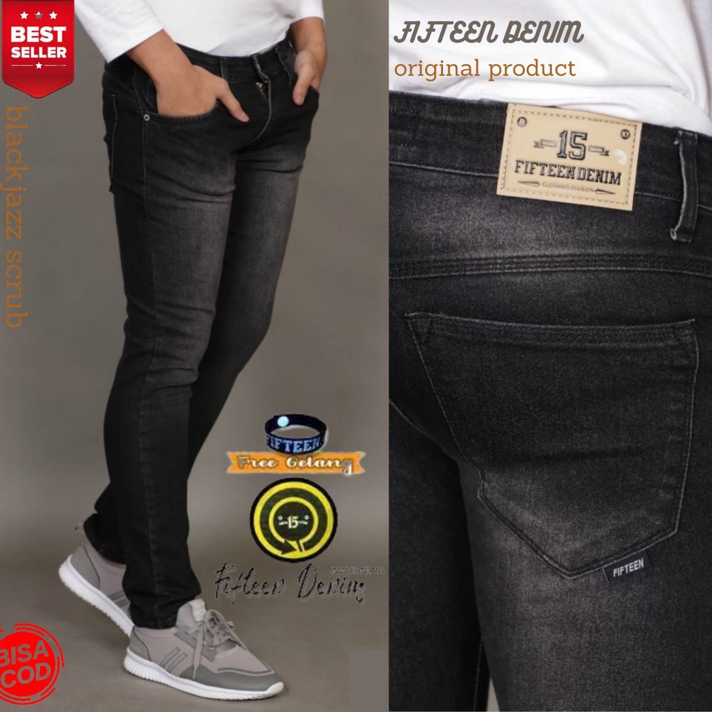 Celana slimfit original/fifteen DENIM/celana strecht pria/celana pria/celana jeans cowok TERLARIS /celana jeans NEW panjang skinny slimfit cowo/size;27 - 34