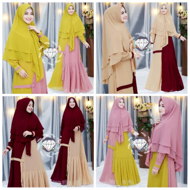 SYARI AMAROOSA AG SYARI MOSCREPE PREMIUM GAMIS SIMPLE CASUAL SYARI RAMPLE GAMIS OOTD