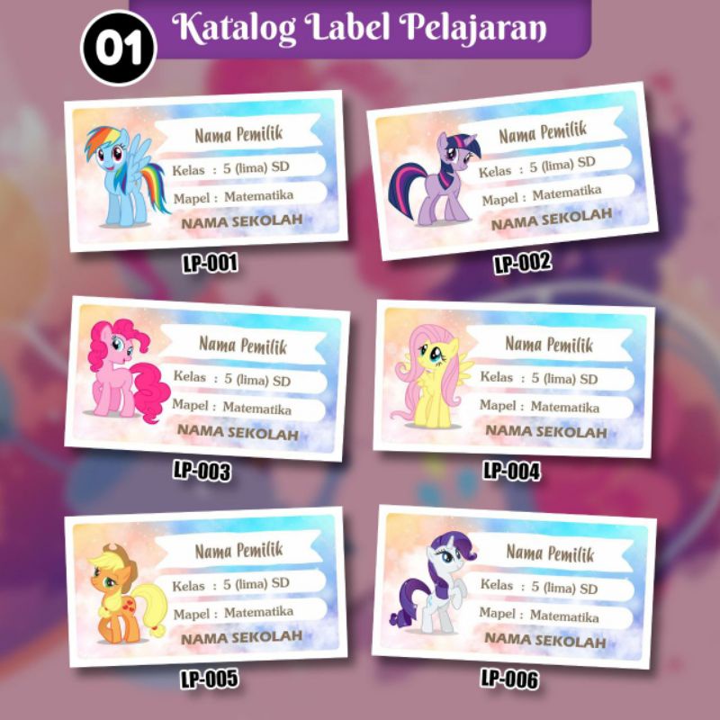 

Sticker Label Buku Mapel / Pelajaran Sekolah Motif My Little Pony