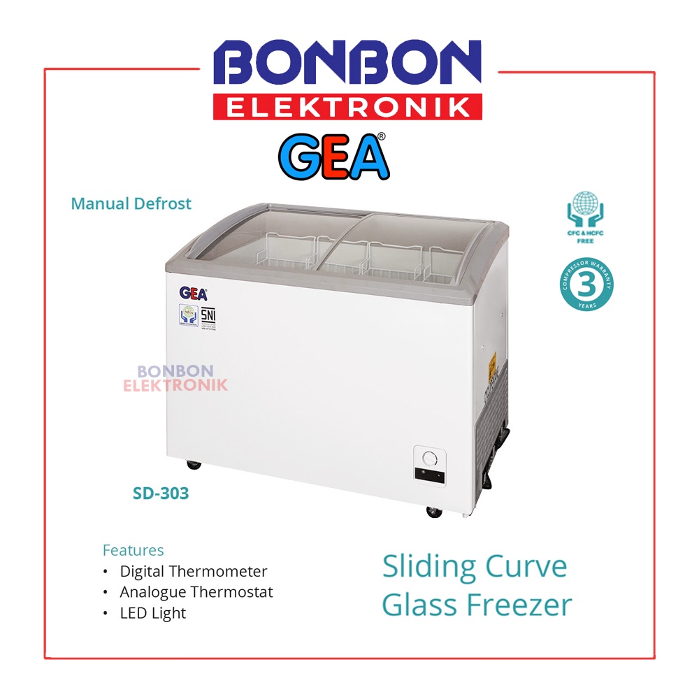 GEA Sliding Curve Glass Freezer SD-303 / SD303 303L