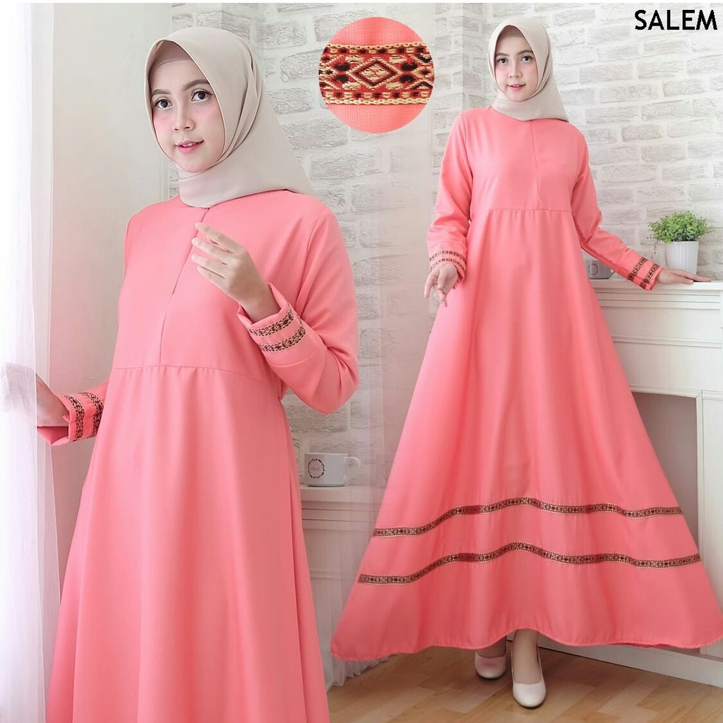 HOPYLOVY - Baju Gamis Wanita MARLINA, Seri Warna Terbaru