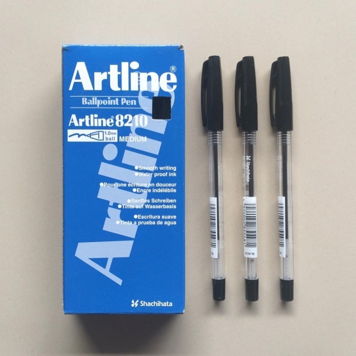 

isi 12 ARTLINE Ballpoint Pen EK-8210 Pulpen Hitam Bolpen Biru Murah