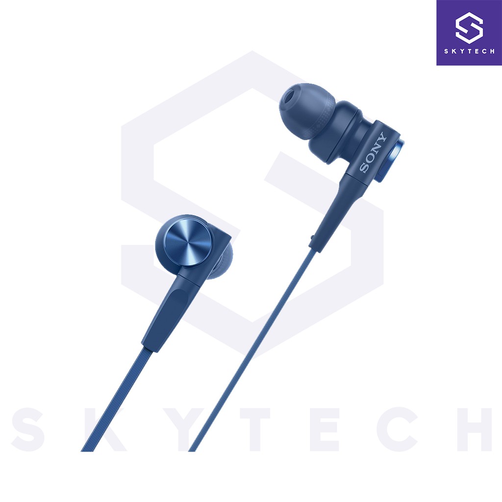 EARPHONE SONY MDR XB55AP WITH MIC BLUE ORIGINAL GARANSI RESMI