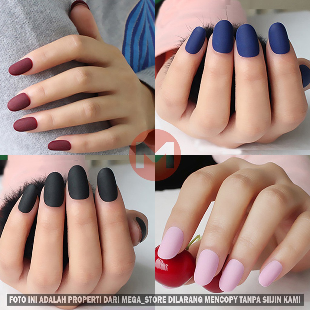 100pcs kuku Palsu fake nails kupal coffin short oval long oval halftip 100pcs Transparan Natural