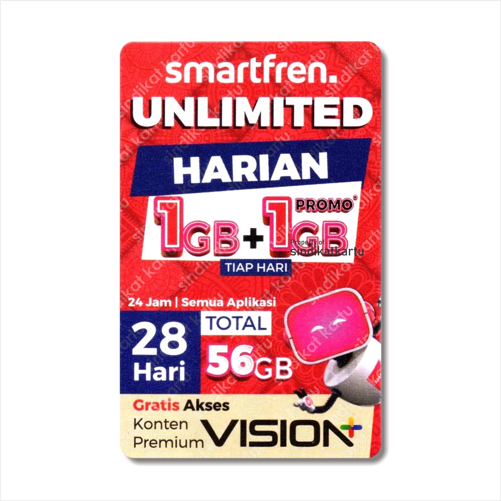 Jual Voucher Smartfren UNLIMITED HARIAN 2GB 28Hari