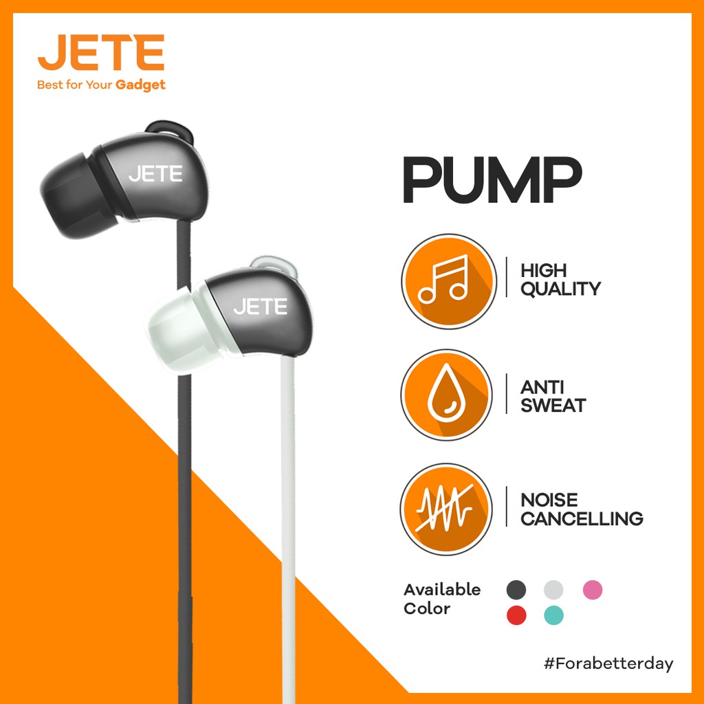 Headset Earphone JETE Pump - Garansi 2 Tahun