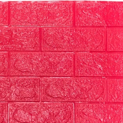 ☀ INDOLAND ☀ Wallpaper Dinding Foam 3D / Stiker Wallpaper Dinding Mini Dekorasi / Wallpaper 3D R461-MERAH