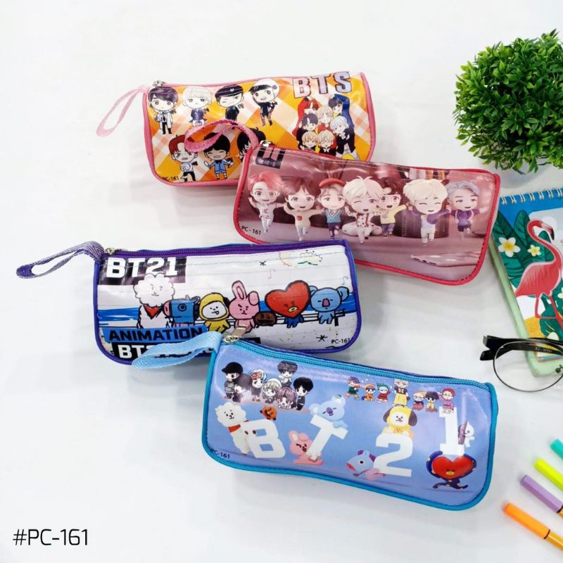 KOTAK PENSIL KARAKTER BTS/KOTAK PENSIL BT21 GROSIR/PENSIL CASE BTS