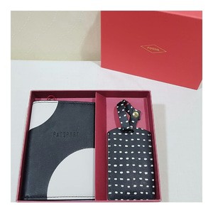 DOMPET FOSSIL ORIGINAL - FOSSIL PASSPORT SET BLACK MULTI