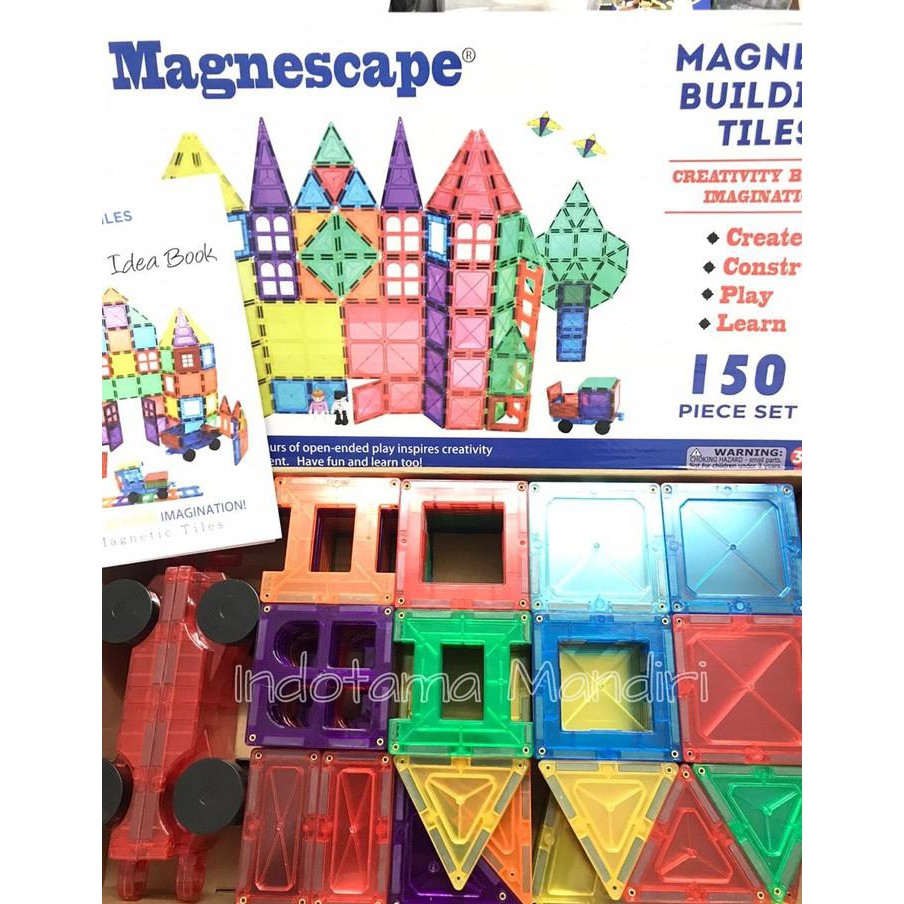 MAGNETIC TILES / MAGNETIC BUILDING TILES / MAGNET / MAGNESCAPE - 150PC