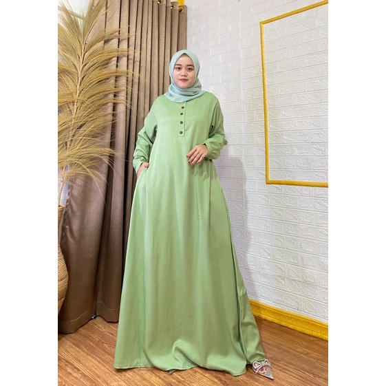 Dress Aisyah, Bahan shakila premium, all size ld 110 Pb 140 fit to XL