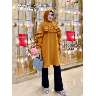 Baju Atasan Tunik Remaja Dewasa Terbaru 2022 Long Tunik Fatimah Trendy Kekinian Terbaru