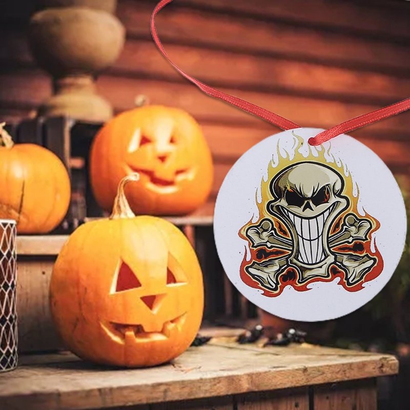 12pcs Ornamen Liontin Gantung Bentuk Bulat Untuk Dekorasi Pesta Halloween