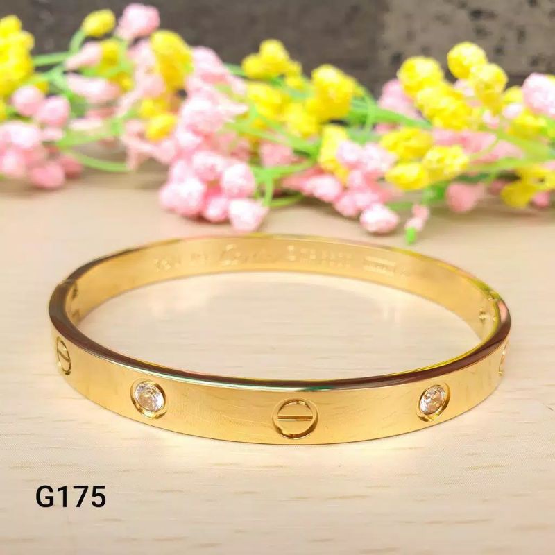 Gratis cincin gelang titanium 1 set 3 warna perhiasan wanita COD