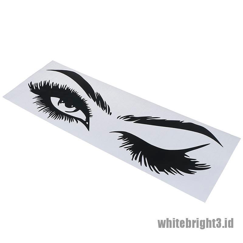 ❤White3 Warna Putih❤ Stiker Dinding Decal Model Mural Desain Bulu Mata Sexy Untuk Ruang Tamu