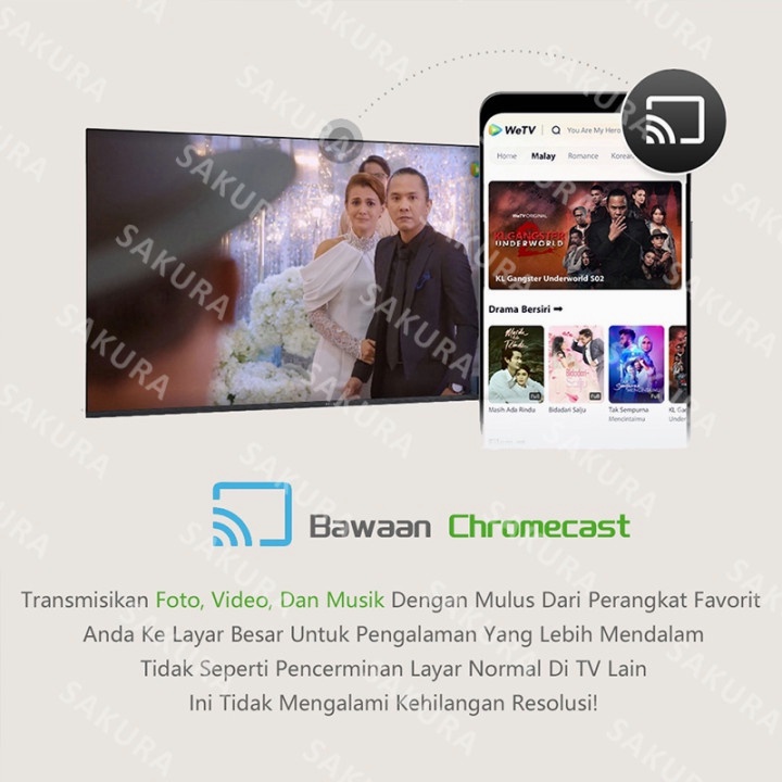 New Sakura Smart TV LED 32 inch Full HD Ready Android Televisi Murah