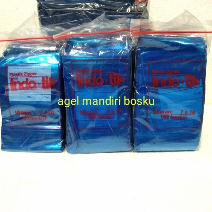 KLIP PLASTIK 7X10 INDO TIK BIRU /KLIP OBAT PLASTIK OBAT/TEMPAT OBAT