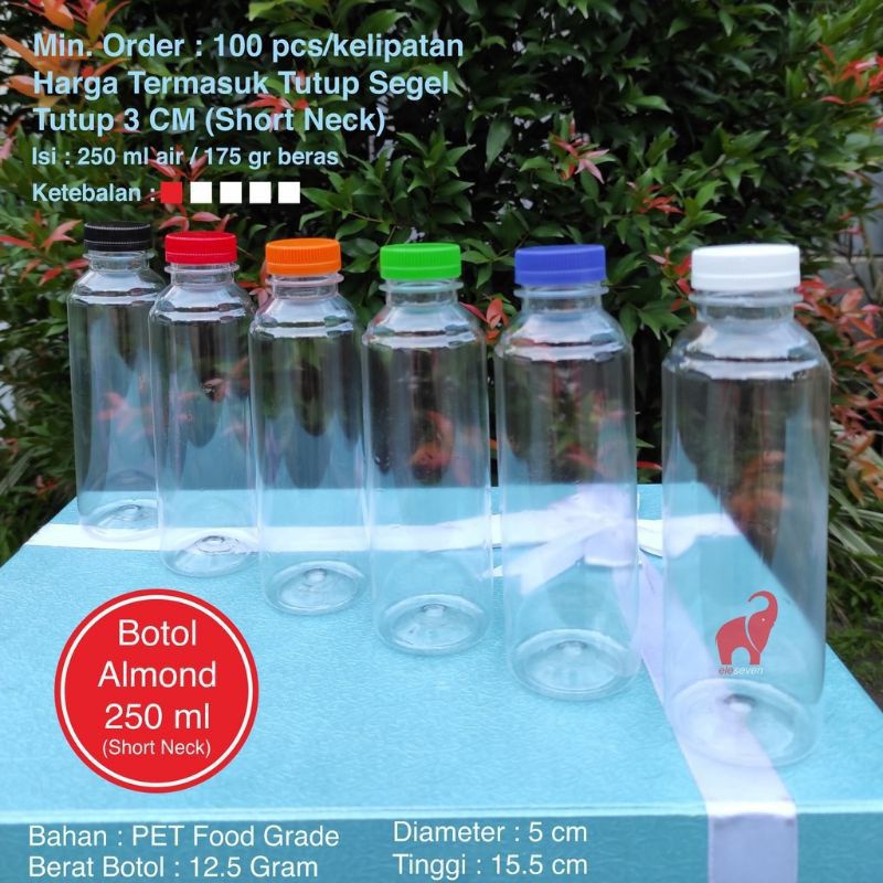 

BOTOL ALMOND 250ml TUTUP PENDEK (short neck)