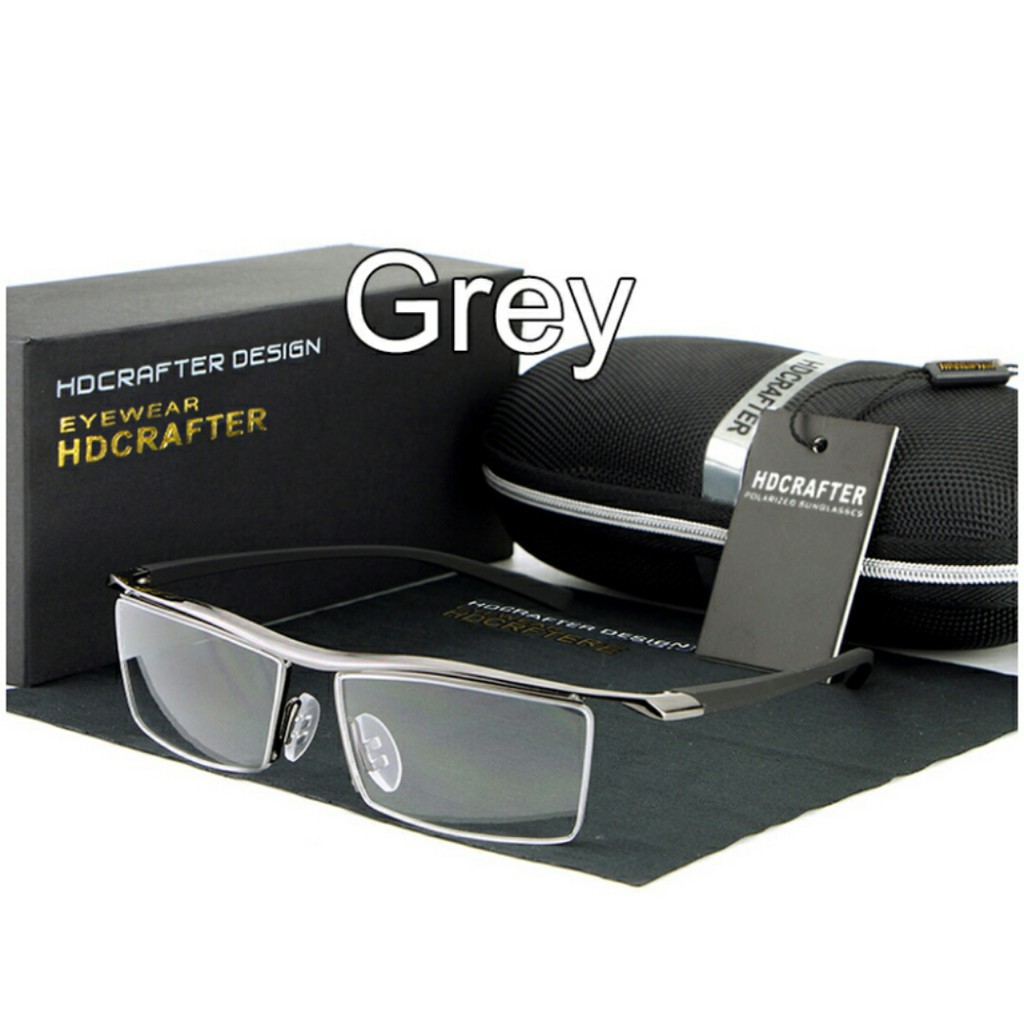 KACAMATA HALF FRAME TITANIUM DAN LENSA ESSILOR PHOTOCHROMIC MINUS