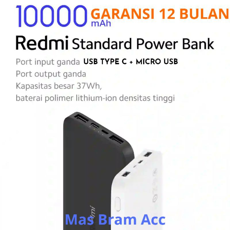 [Garansi 12 Bulan] Xiaomi REDMI PowerBank Slim power bank 10000mah ori