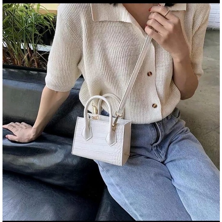 HF Fretty - Tas Selempang Wanita Croco Bag Terbaru