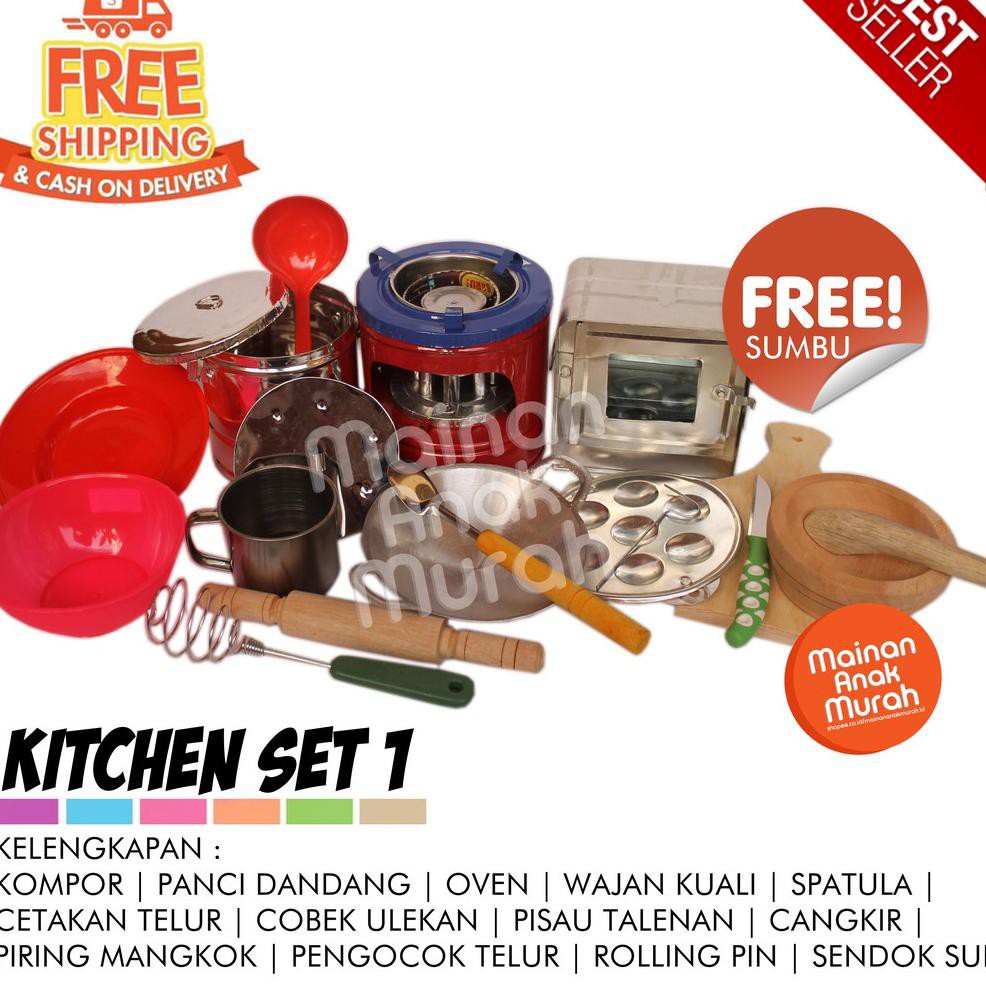 Paket Kompor Mainan Mini Minyak Tanah Kitchen Set Mainan 