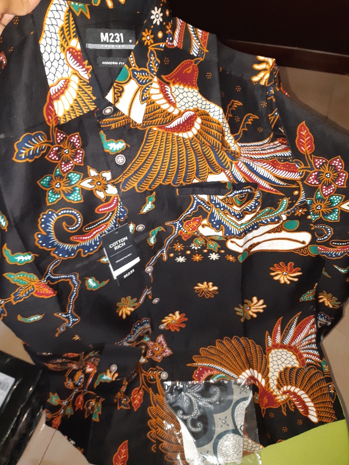 M231 Kemeja Pria Batik Panjang Hijau 1509b