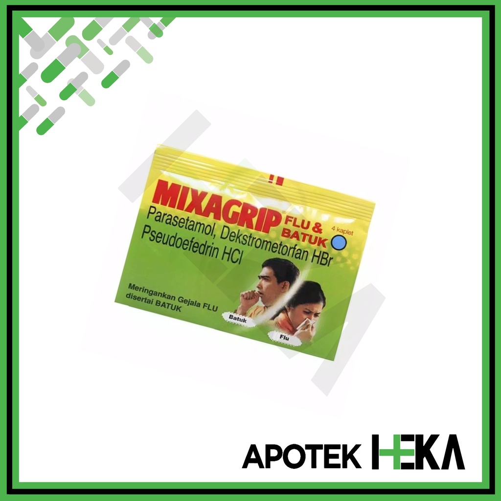 Mixagrip Hijau Flu dan Batuk PE Strip isi 4 Tablet (SEMARANG)