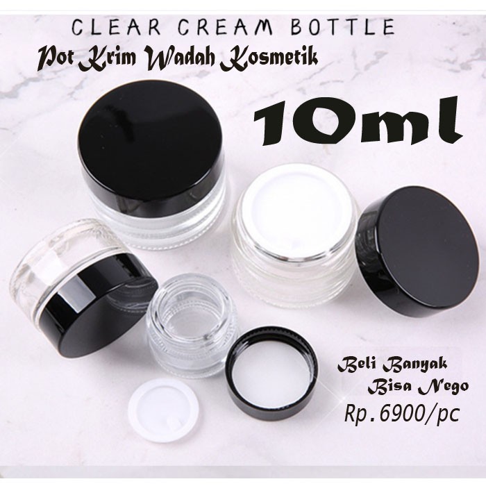 POT KACA 10ml 10cc / POT KOSMETIK KACA 10gr / POT CREAM 10gram / POT KRIM 10 gram