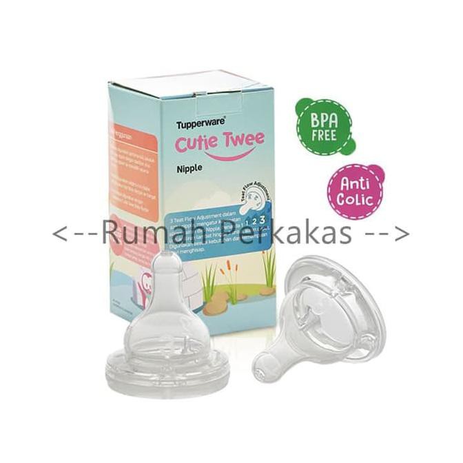 Tupperware Cutie Twee Nipple 2pcs FREE BOX pentil dot botol susu