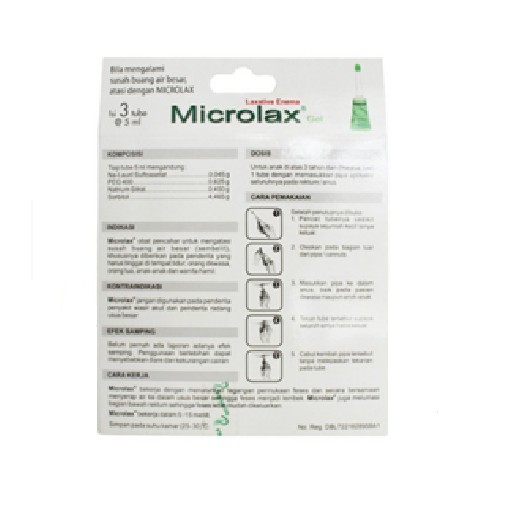 Microlax Gel - Box isi 3 Tube @ 5 mL Atasi Sembelit (Susah BAB)