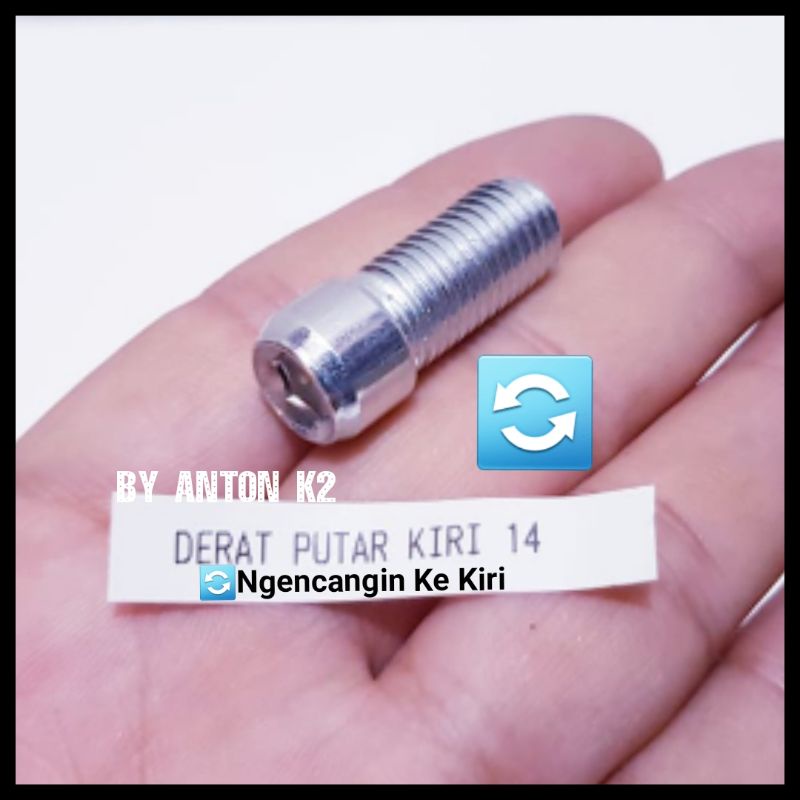 BAUT SPION TOMOK/TOMOX V2 V5/CIRCUIT/RIZOMA UKURAN L6 BAUT 12/14 DERAT PUTAR KANAN/DERAT PUTAR KIRI-3